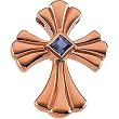 14K Rose Gold Iolite Cross Pendant