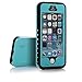 iPhone 5S Waterproof Case,Mangix Waterproof with Touched Transparent Screen Protector Heavy Duty Protective Carrying Cover Case includes a 3.5mm AUX Cable for Apple iPhone 5/5s-Blue