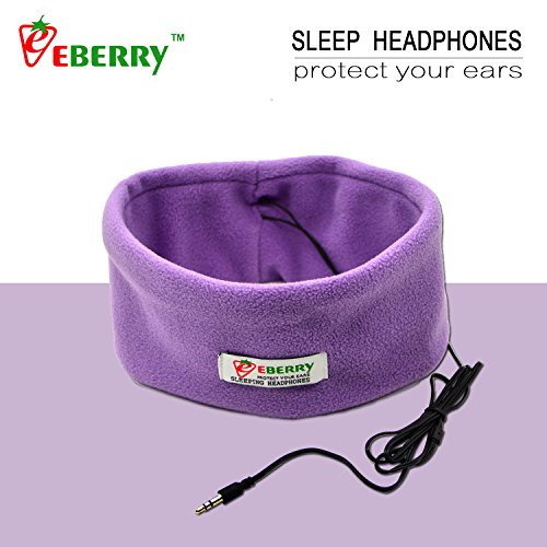 eBerry® Sleeping Headphones Sleep Earphones Headband Phones Bed Headset Run Headband with Earphones Yoga Headsets Workout Headphones 3.5mm Headphone Connector Compatible with MP3 MP4 MID Smart MP3 CD Player Mobile Phones, iPhone 6 Plus 6 5S 5C, iPad 3 4 5, iPad Air 2 1, iPad Mini 2 1 Retina, Samsung Galaxy S6 S5 S4 S3, Galaxy Note 4 3 2, HTC ONE M8, Galaxy Tab TabPro Note 7 8 10.1 12.2, Nokia Lumia, Sony, LG and Motorola Smartphone - Medium: One Size Fits Most (Lavender)