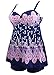 Women Retro Paisley Boy Leg Pluse Size Two Piece Cover Up Bathing Swimsuit