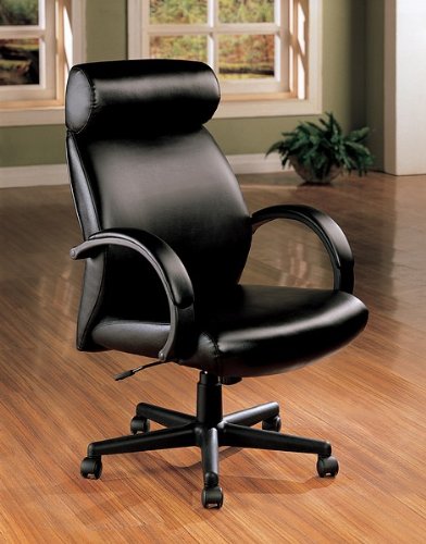Contemporary High Back Black Executive Office Chair w/Gas Lift