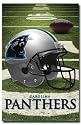 Carolina Panthers (Helmet on Field) Sports Poster Print - 24" X 36"