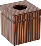 Circulaire Zebra Wood Tissue Box Cover