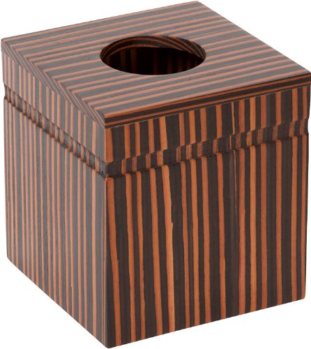 Circulaire Zebra Wood Tissue Box Cover