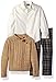 Nautica Boys' Three Piece Set with Shirt Mock Neck Sweater Vest and Plaid Pant
