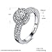 FENDINA Womens Wedding Engagement Ring Classic Solitaire Enternity Love Promise Rings for Her Bands - 18K White Gold Plated & CZ Crystal - FAR112
