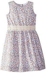 Girls Cotton Cutout Striped Print  Dress