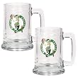 Boston Celtics 2pc 15oz Glass Tankard Set - Primary Logo NBA Basketball