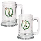 Boston Celtics 2pc 15oz Glass Tankard Set - Primary Logo NBA Basketball