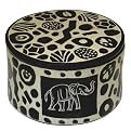 Round Box with Skin Pattern - Black