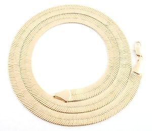 Gold 7mm 20 Inch Herringbone Chain Necklace