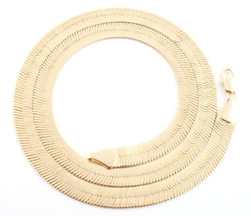 Goldtone 9mm Brass Herringbone Chain - Available in all Lengths