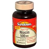 Sundown Flesh Free Niacin, 500 mg, 50 Capsules (Pack of 3)