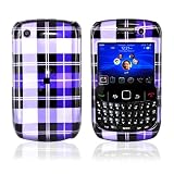 Blackberry Curve 8520 Hard Case Plaid Purple Black TOOL
