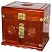 Most Beautiful Elegant Mother Day Gift Idea for Her - 12" Qing Large Jewelry Box w/ 4 Drawers & Shou Symbol - Honey