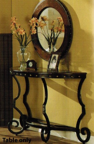 Console Table with Nail Head Trim in Two Tone Finish