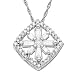 10k White Gold Diamond Square Pendant (1/3 cttw, I-J Color, I3 Clarity), 18