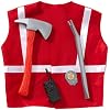 Idena 8230079 - Kinderweste Feuerwehr Set mit Axt, Brecheisen, Walkie Talkie, Abzeichen, circa 3 - 7 Jahre