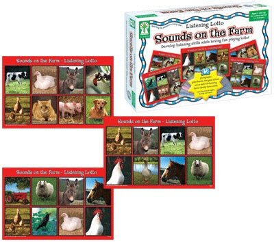 CARSON DELLOSA KE-846007 LISTENING LOTTO SOUNDS ON THE FARM-Game