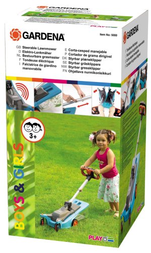 Trends2Com 50000 –  Gardena  Spielzeug-Rasenmäher mit teleskopischer Lenkstange