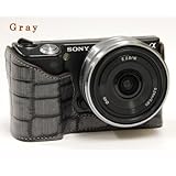 ソニー デジタル一眼α NEX-5用速写ケースMONACOモデル（ストラップ付）グレー