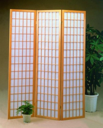 New Natural 3-panel room divider screen with fiber glass
