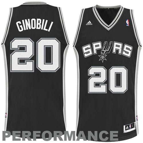 NBA San Antonio Spurs Manu Ginobili Swingman Jersey (Black, X-Large)