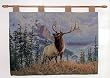 James Hautman High Mountain Elk Wall Tapestry with Hanging Rod (36 x 26 inches)