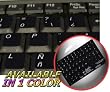 SPANISH (LATIN AMERICAN) NON-TRANSPARENT KEYBOARD STICKER FOR LAPTOP, DESKTOP WITH WHITE LETTERING AND BLACK BACKGROUND