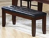 Coaster Imperial Dining Height Upholstered Bench in Rustic Oak Finish