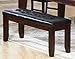 Coaster Bench with a Leather-Look Seat, 48-Inch, Dark Oak
