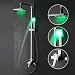 Single Handle Wall Mount Rain Shower Faucet with Adjustable Slide Bar and Build-in LED Lights, Chrome