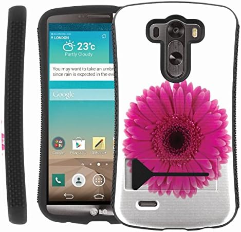 [ManiaGear] Ultra Rugged Design ShockProof Armor KickStand Case (Love Pink Flower) for LG G3