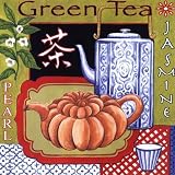 Asian Tea Beautiful MUSEUM WRAP CANVAS Print with Added BRUSHSTROKES Helen Vladykina 12x12