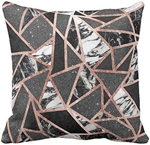 Modern Rose Gold Glitter Marble Geometric Triangle Throw pillow cover 18*18 cover 18*18