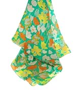 Aqua Print Silk Scarf
