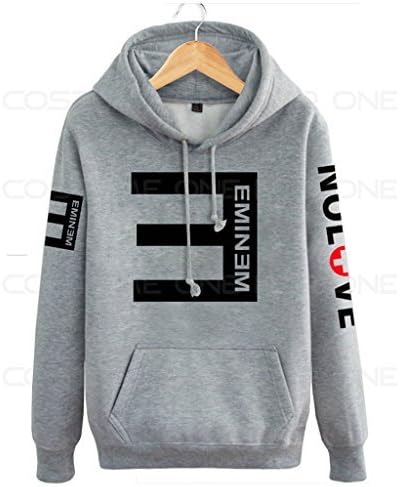 New Hot Eminem Hip Hop Sweater Hoodie Hoody Jacket Coat Tops (Black, 2XL) (Gray, 2XL)