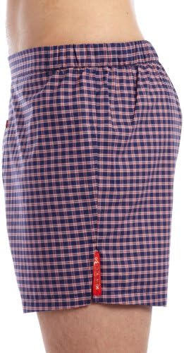 Pengallan Men's Pengallan Slim-Fit Boxers 36 Navy-Red Plaid