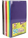 Foam-Sheets 5-1/2-Inch-by-8-1/2-Inch, 50-Pack, Rainbow Colors