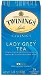 Twinings Lady Grey Tea, Tea Bags, 20-Count Boxes 1.41 ozs., (Pack of 6)