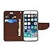 iPhone 6 Plus Case, GMYLE [Wallet Stand] iPhone 6 Plus 5.5 Case Wallet [Navy Blue & Brown] Premium Synthetic Leather Wallet Case Cover with STAND Flip Cover for iPhone 6 Plus (5.5) - Navy Blue & Brown