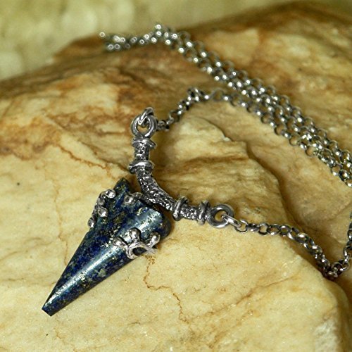 One of a kind Sterling Silver Lapis Lazuli Necklace "Triangel" READY TO SHIP, afghan lapis lazuli pendant
