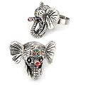 Elephant Fashion Ring Burnt Silver