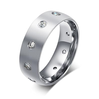 cuc zirconia sterling silver wedding rings