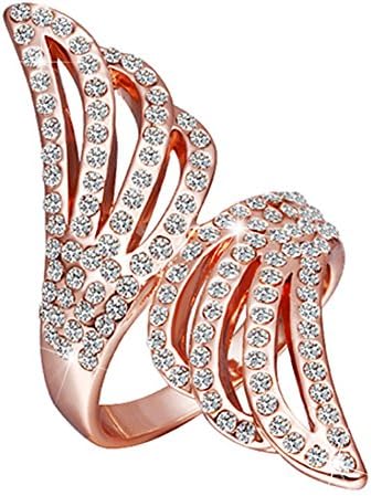 SHINICE Gold Plated Rings for Teen Girls Cheap Best Freindship Party Gift Size 8(White)
