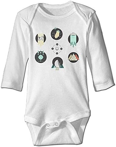 Ufo Badge Set Infant Boys Girls Baby Onesies Bodysuits Long Sleeve