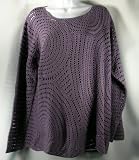 Silhouettes Plus Size Circle Pattern Crochet Sweater