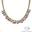 ROBERTO DEMEGLIO Made in Italy Spectacular Necklace With 38.80ctw Precious Stones - Genuine Agates, Amethysts, Crystals, Jades and 5-6mm Freshwater Pearls Made of 18K Yellow Gold and Stainless steel. Total item weight 120.1g Length 15in - Certif