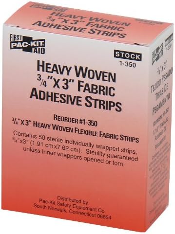 Pac-Kit by First Aid Only 1-350 Heavy Woven Bandage, 3" Length x 3/4" Width (Box of 50)