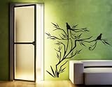 Best Quality Vinyl Wall Sticker Decals - Bird's Sapling ( Size: 20in x 17in - Color: black ) - No: 1026
